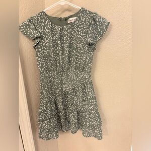 Emerald Sundae Green and White Ruffled Tiered Sundress